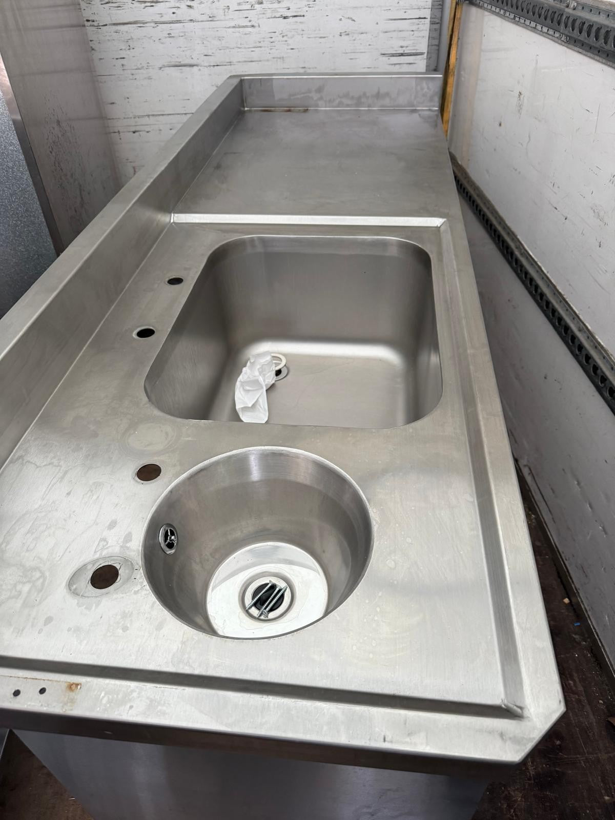 Commercial Double Bowl Sink Stainless Steel 200x70x90cm - B Grade
