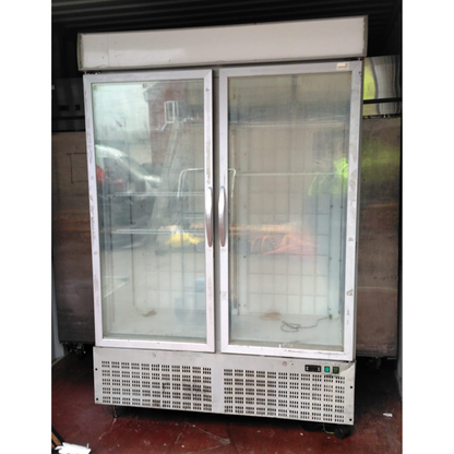 Double Glass Door Commercial Display Refrigerator – Upright Fridge - Refurbished