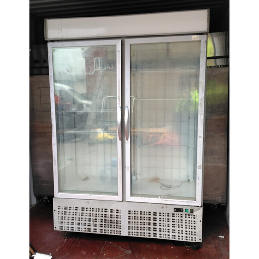 Double Glass Door Commercial Display Refrigerator – Upright Fridge - Refurbished