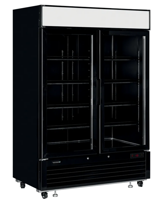 TEFCOLD LGF5000 Black 2 Door Glass Display Freezer