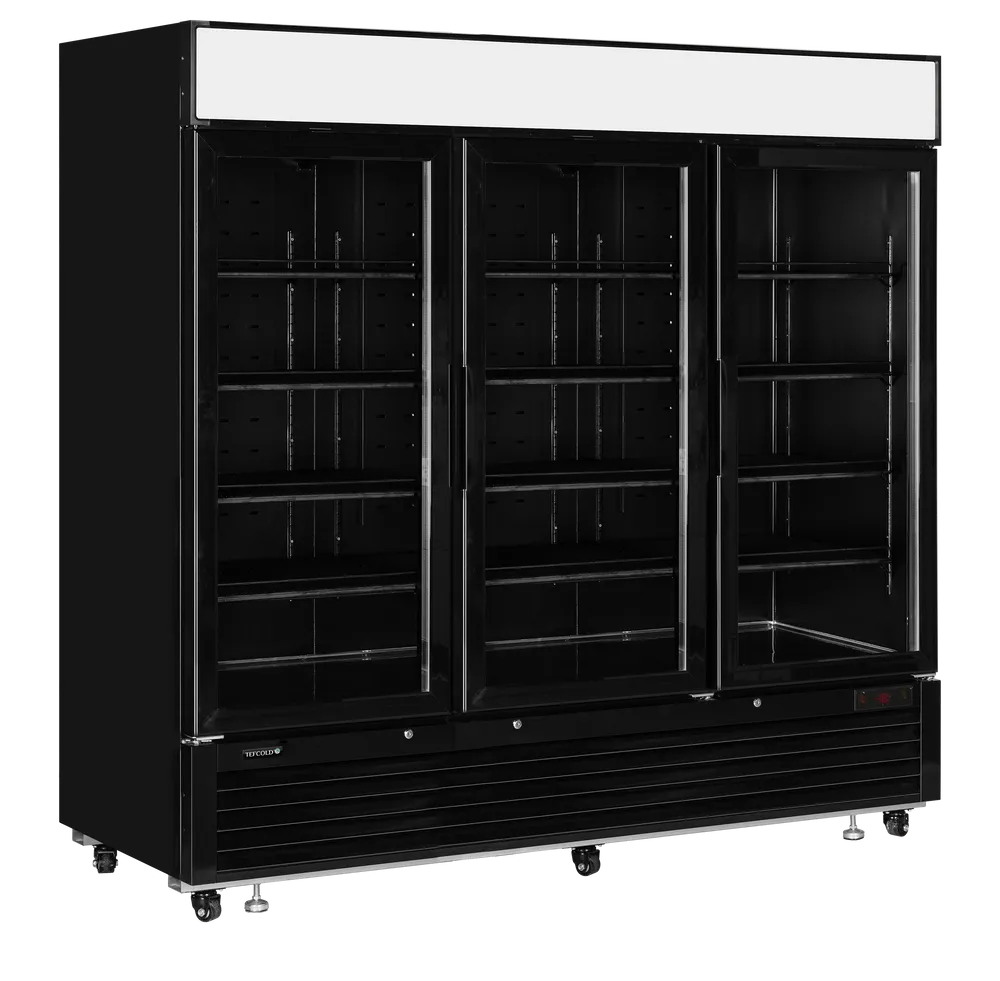 TEFCOLD LGF7500 Black 3 Door Glass Display Freezer