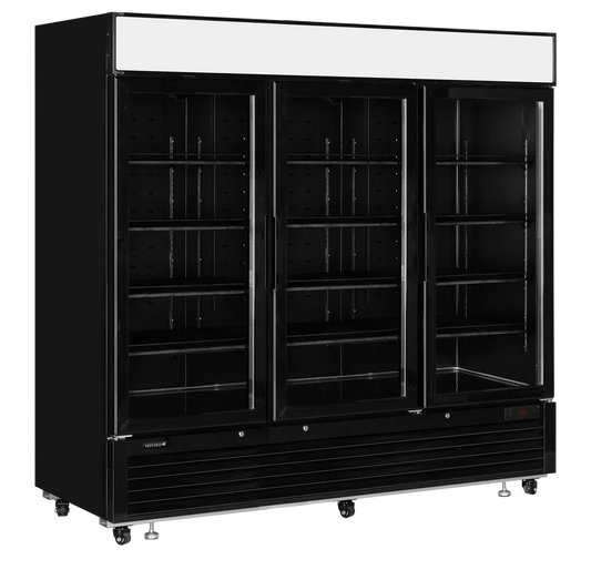 TEFCOLD LGF7500 Black 3 Door Glass Display Freezer