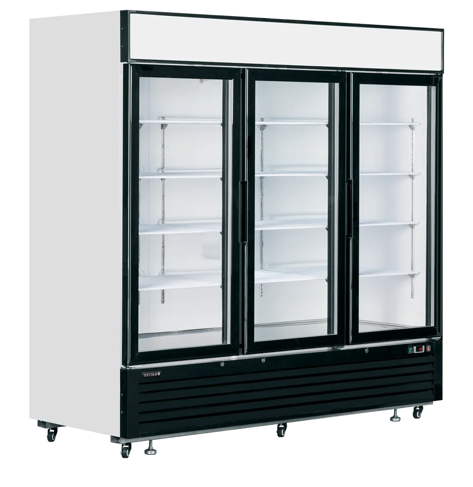 TEFCOLD LGF7500 white glass door display freezer