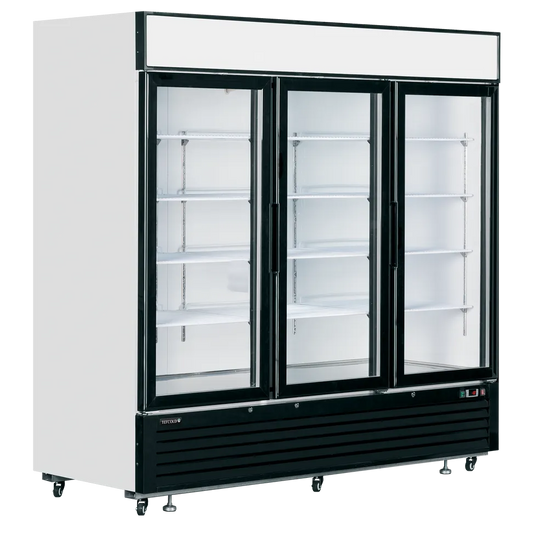 TEFCOLD LGF7500 white glass door display freezer