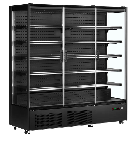 TEFCOLD PC1870B 3 door glass multideck display fridge