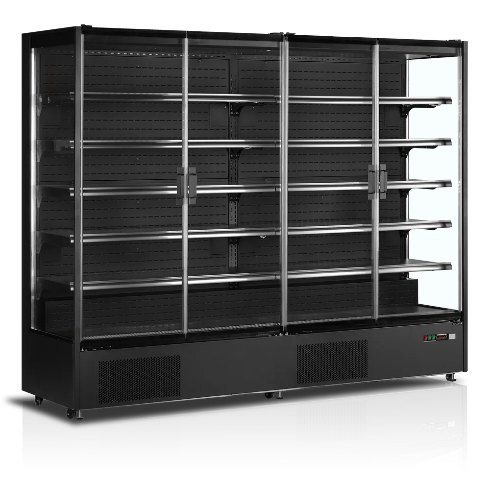 TEFCOLD PC2500B 4 door glass multideck display fridge