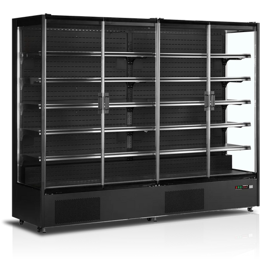 TEFCOLD PC2500B 4 door glass multideck display fridge