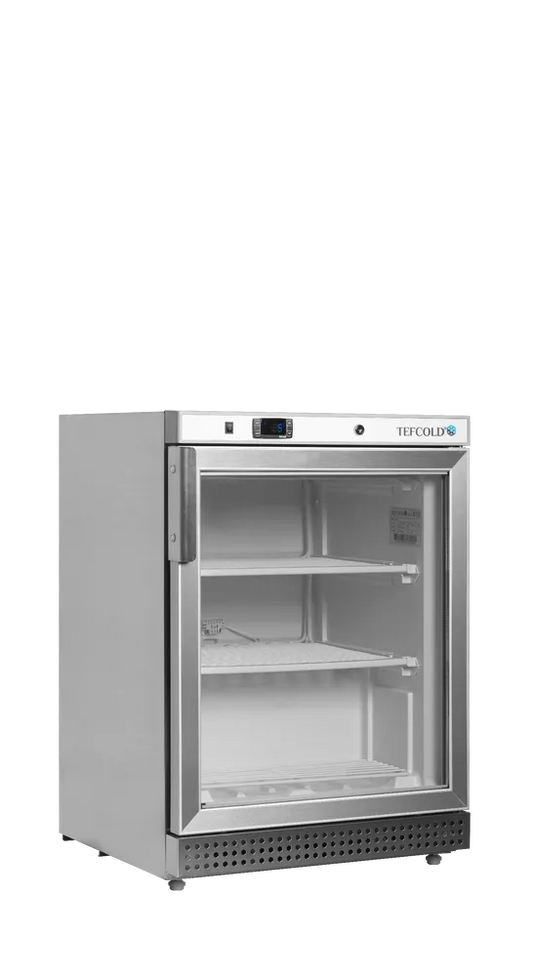TEFCOLD UF200SG Stainless Steel Glass Door Display Freezer