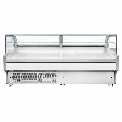 Serve over Deli counter White front Straight glass front Width 2580mm | BLUEL134